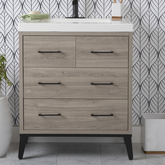 Foundstone™ Nyle 31.06'' Freestanding Single Bathroom Vanity with